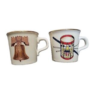Vintage Mugs Taylor International USA Tea Cups  Liberty Bell & Drum